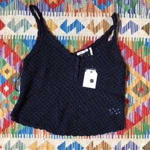 EMBEDDED Knit / Crochet Crop Cami Top Size M